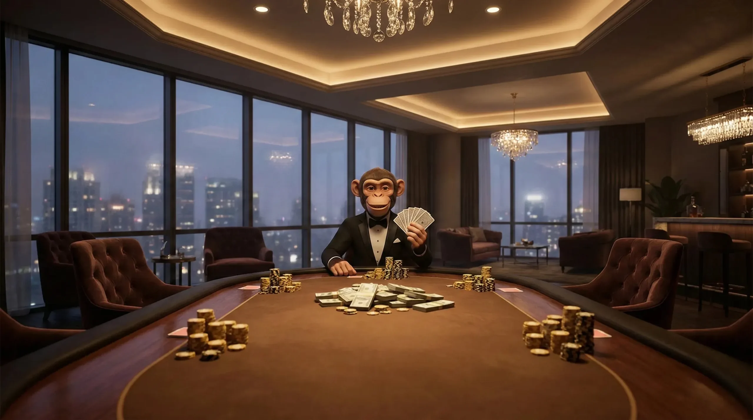 全球NLH玩家扑克俱乐部 |虚张声势的猴子