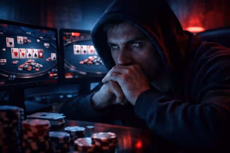 Focused on the game_ poker tension | Bluffing Monkeys