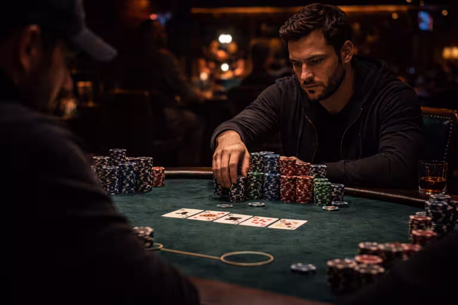 High-stakes poker at the casino | Bluffing Monkeys