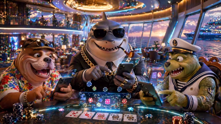 Poker on the yacht at sunset | Bluffing Monkeys