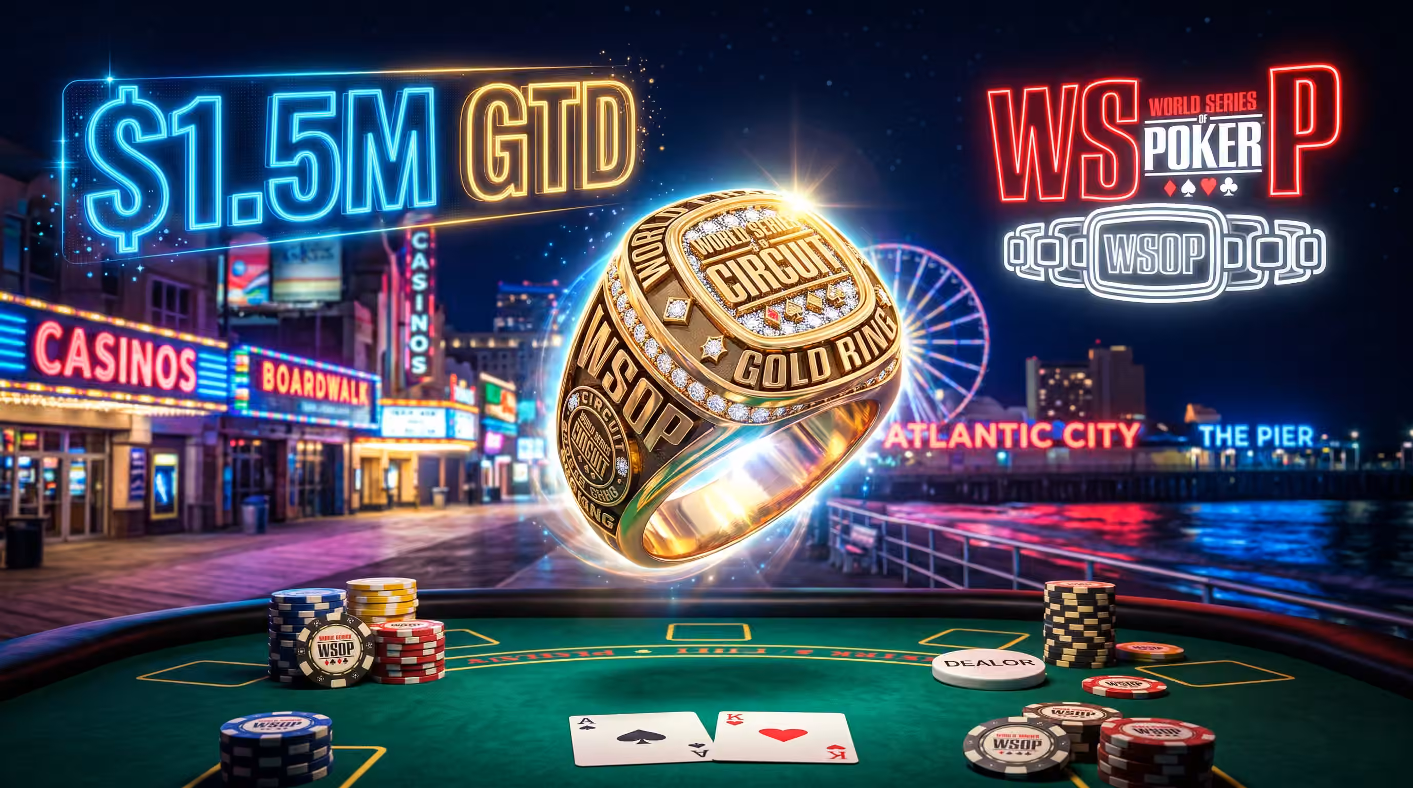WSOP Circuit Atlantic City 2026 Starts Tomorrow: 18 Rings, $1.5M GTD and a $600K Main Event